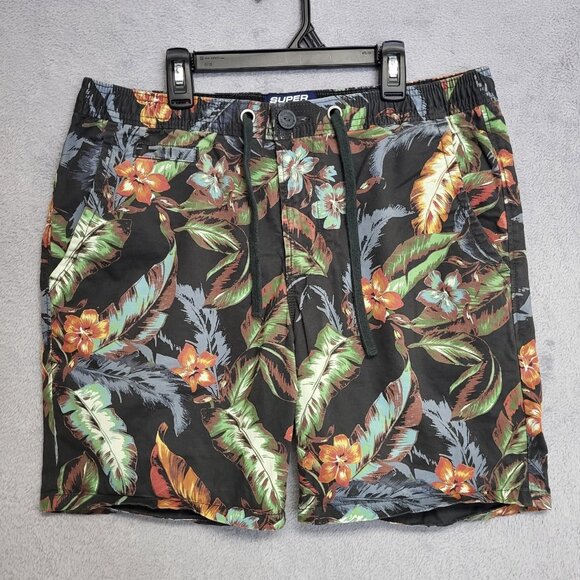 Superdry Shorts Mens Medium Sun Scorched Floral Drawstring 7" Inseam Casual - Picture 1 of 12